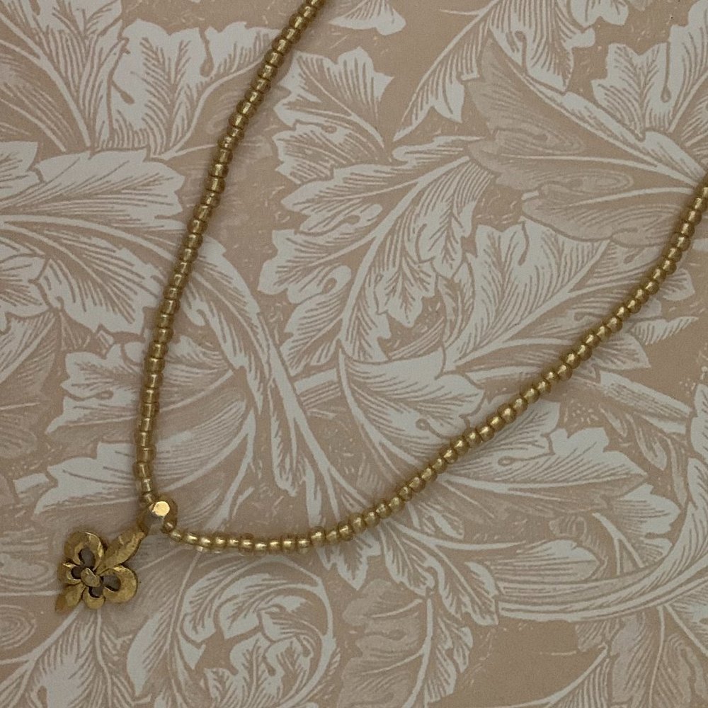 Fleur de Lis Beaded Necklace